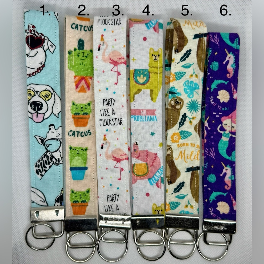 Punny Patterned Wristlet Keychain